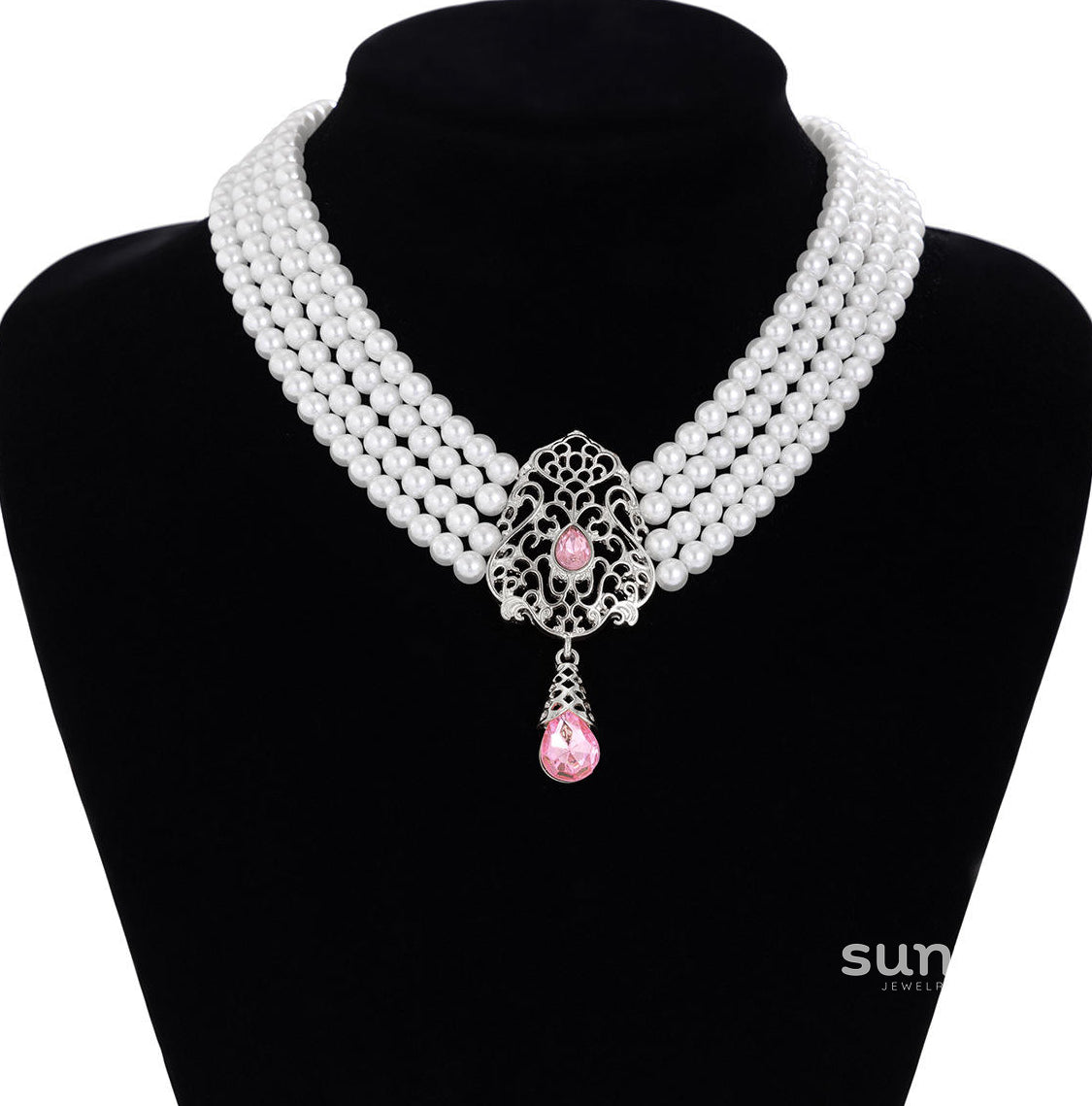 Lou Pearl Floral Collar Necklace [45BZQKKG]
