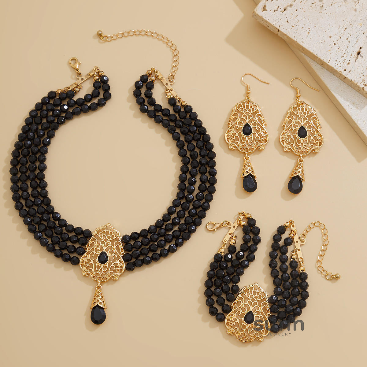 Lou Pearl Floral Collar Necklace [K4K05F5T]