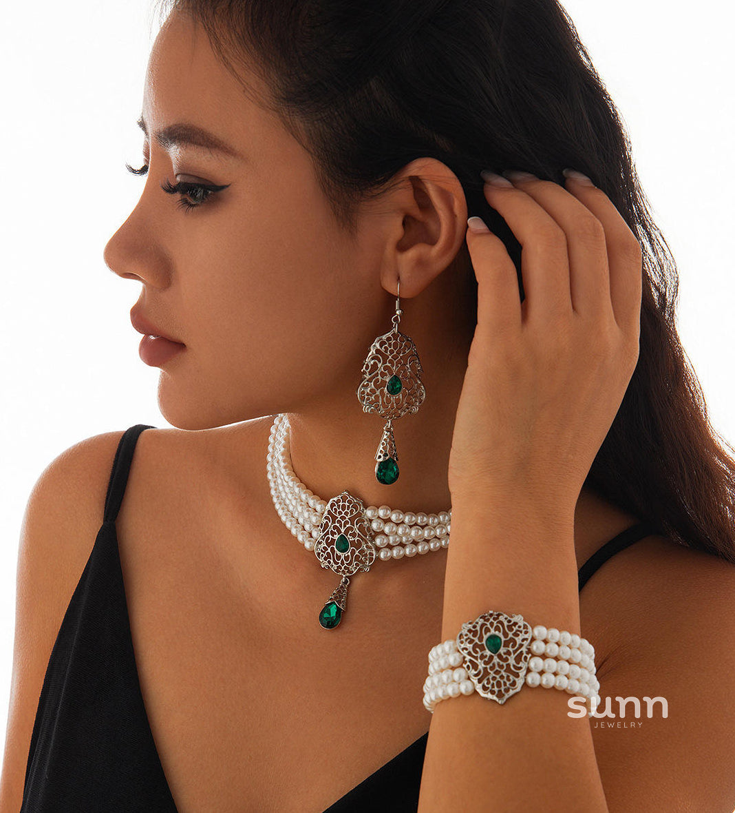 Lou Pearl Floral Collar Necklace [6G64ZK4Y]