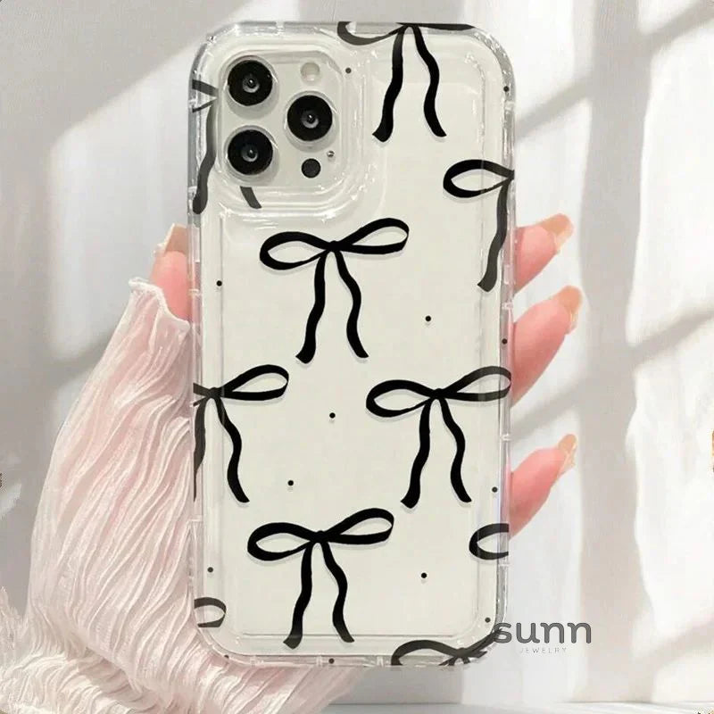 Luana Pink Bow Heart Phone Case