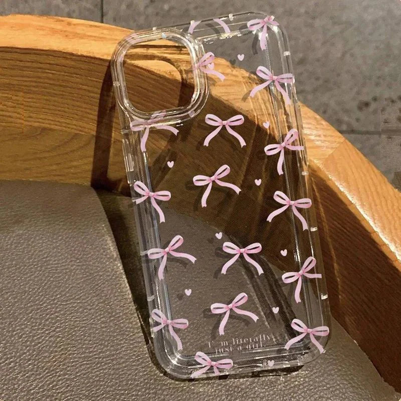 Luana Pink Bow Heart Phone Case