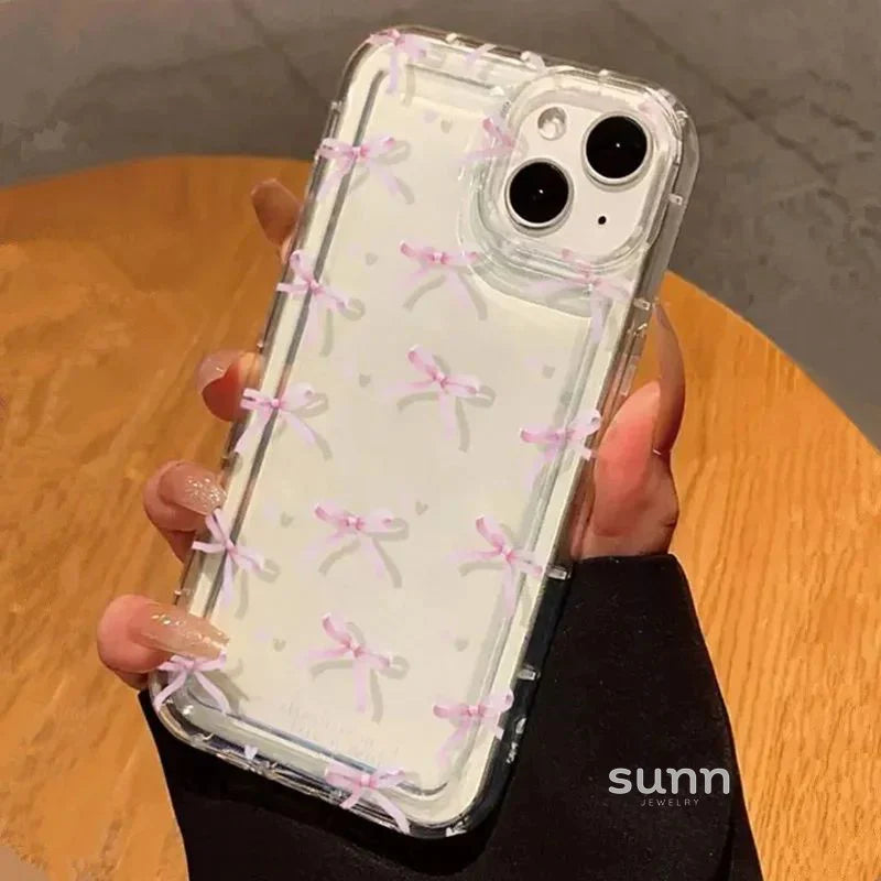 Luana Pink Bow Heart Phone Case