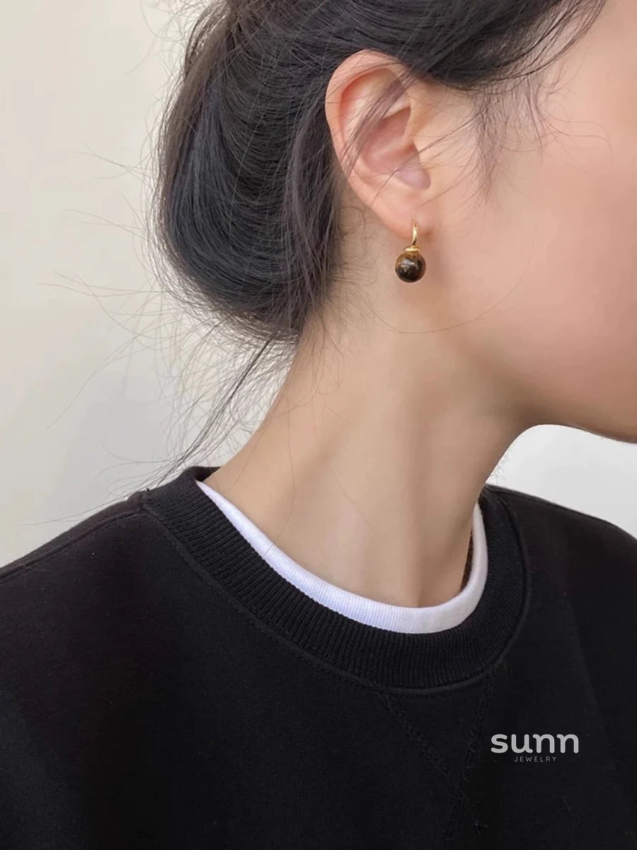 Lucero Amber Stone Drop Earrings