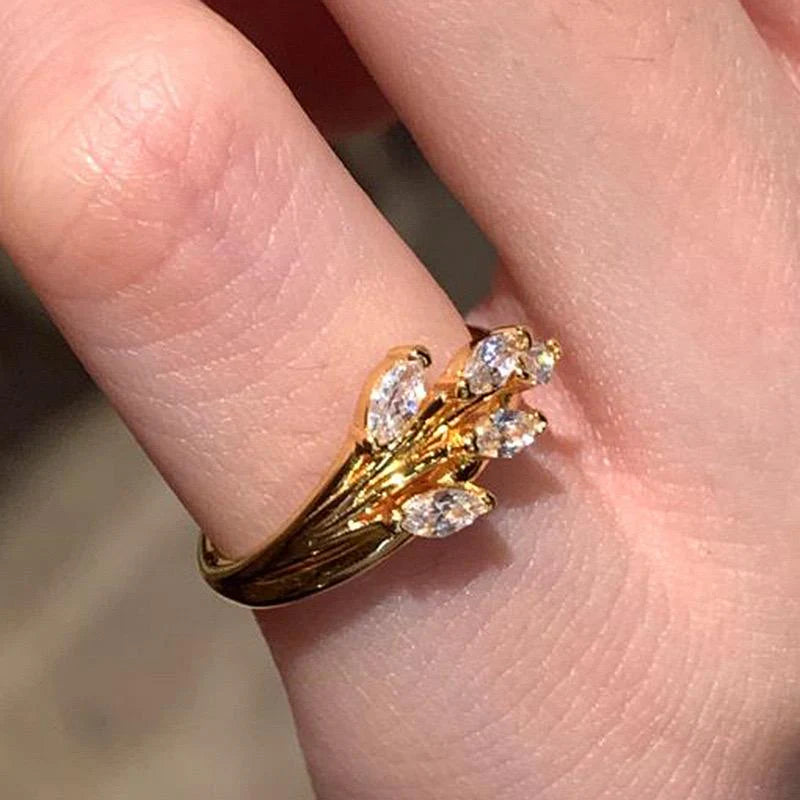 Luci Gold Wheat Open Ring