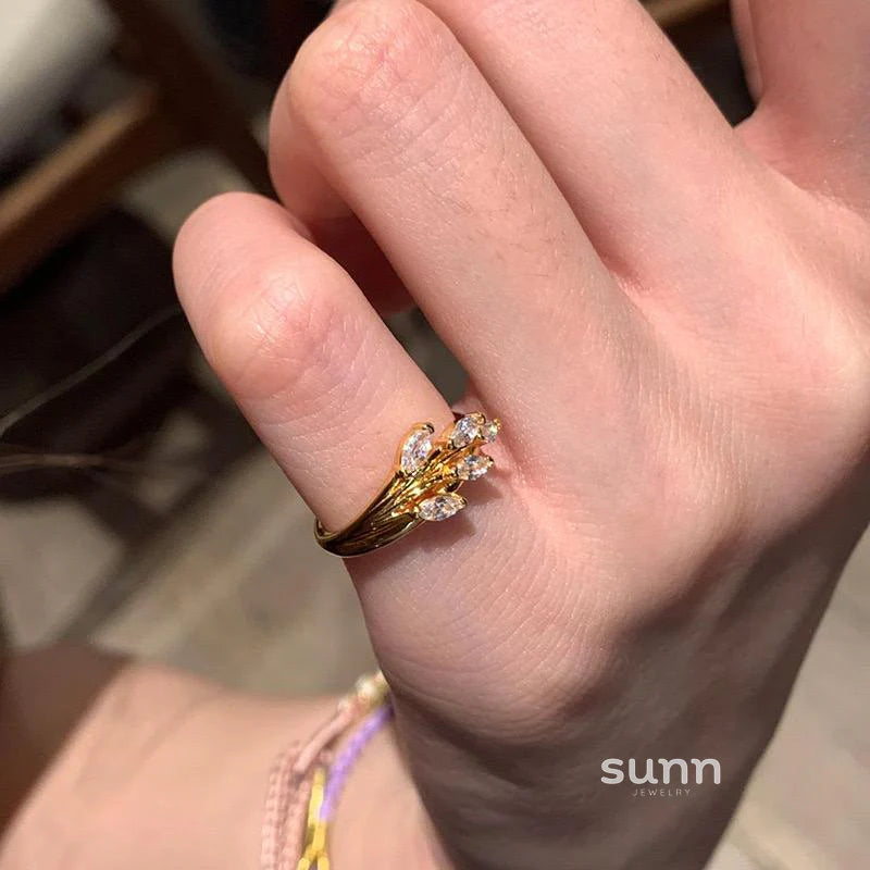 Luci Gold Wheat Open Ring