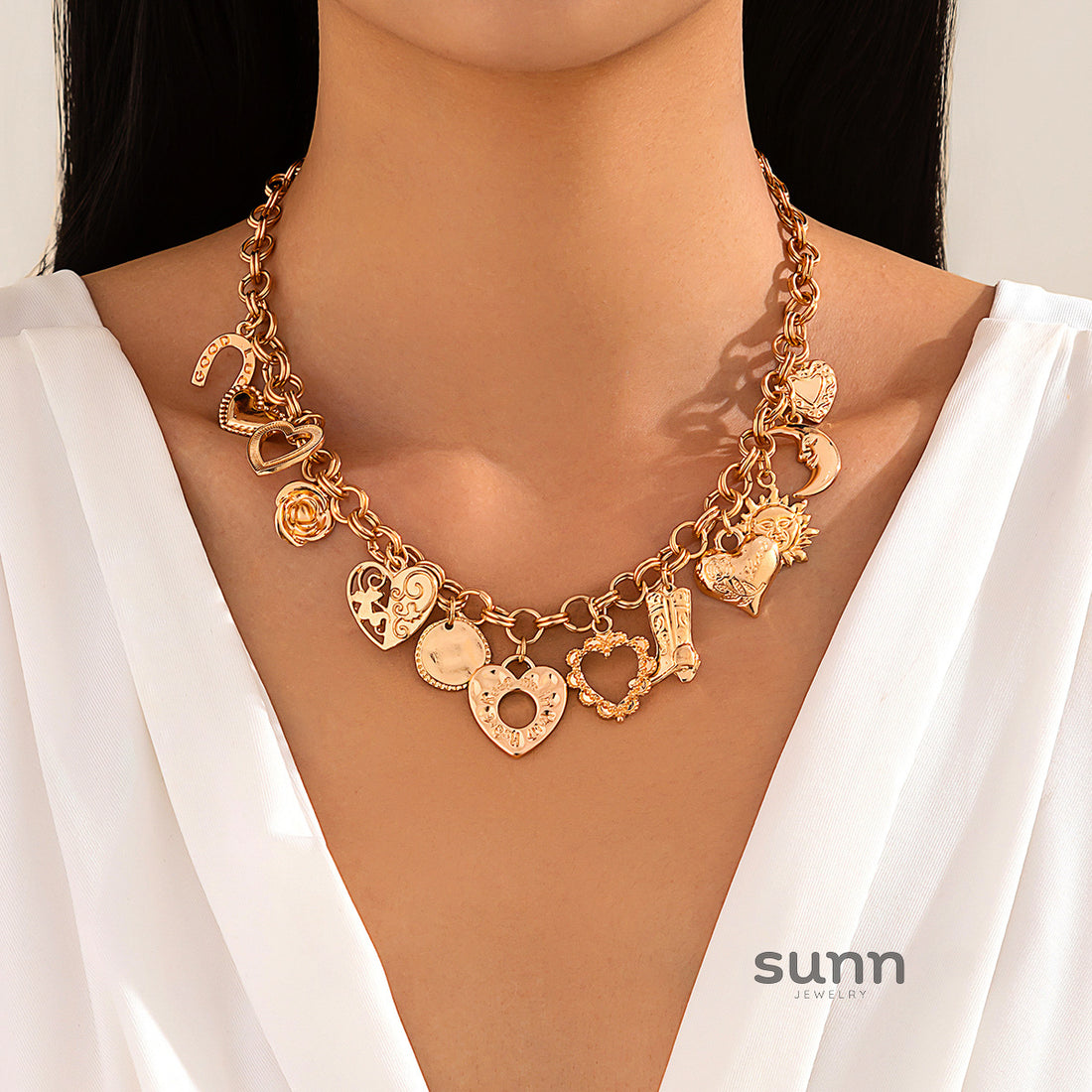 Luciana Layered Pendant Necklace [YB8U60PA]