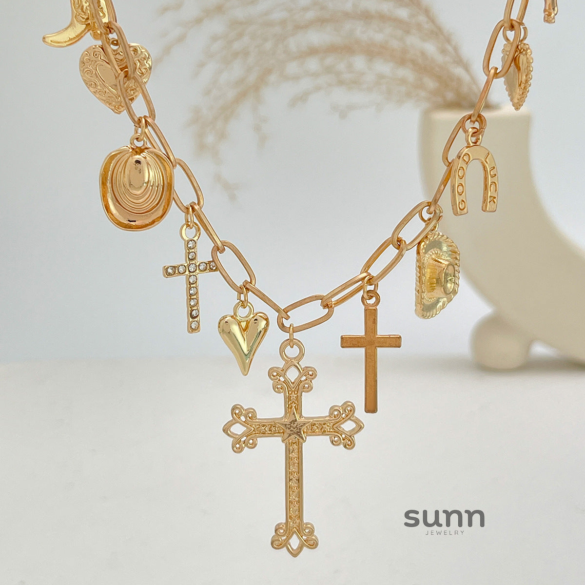 Luciana Layered Pendant Necklace [138C057P]