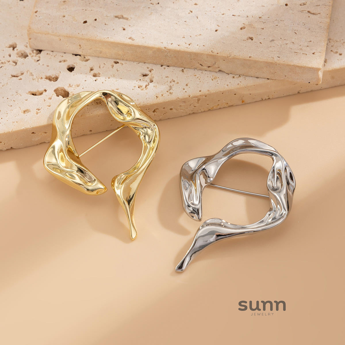 Lucianna Molten Metal Brooch [0D38I9VP]