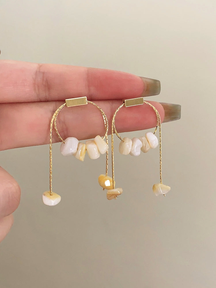 Lucie Shell Chain Drop Earrings [YTWS3DW4]