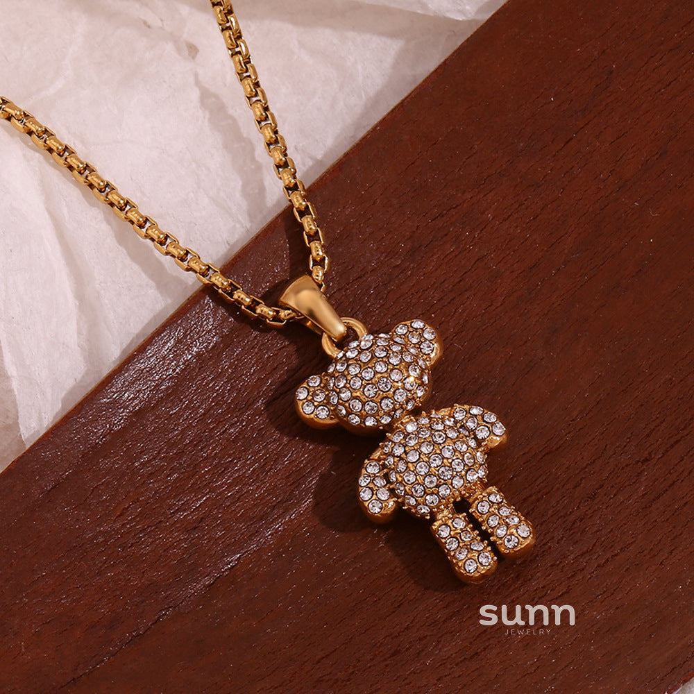 Lucienne Pave Bear Pearl Necklace [QVXF9Q1V]