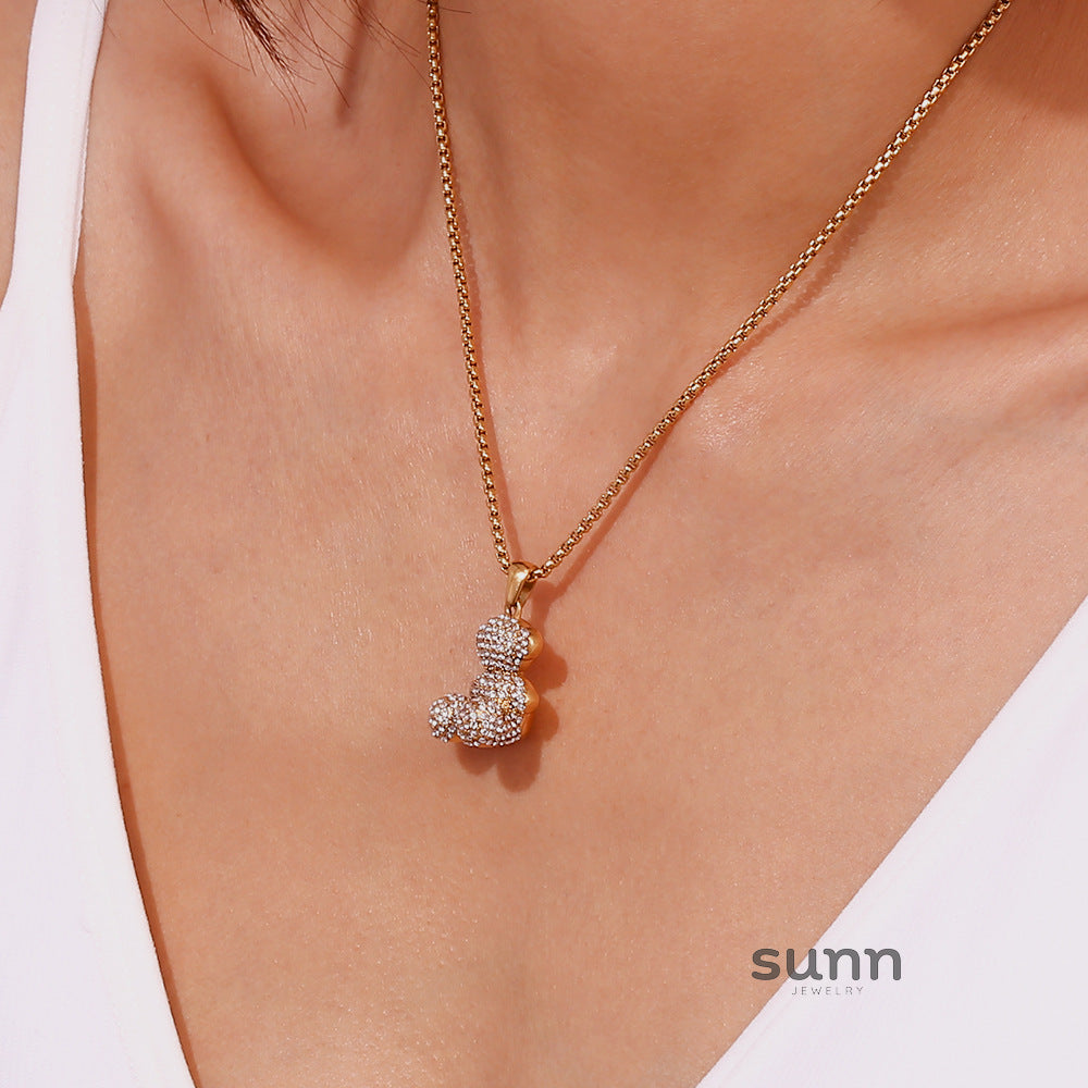 Lucienne Pave Bear Pearl Necklace [22XW8S7E]