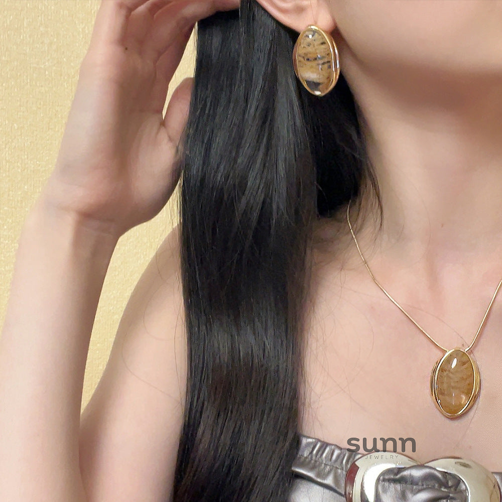 Lucile Oval Crystal Jewelry Set [A8Y2F8O9]