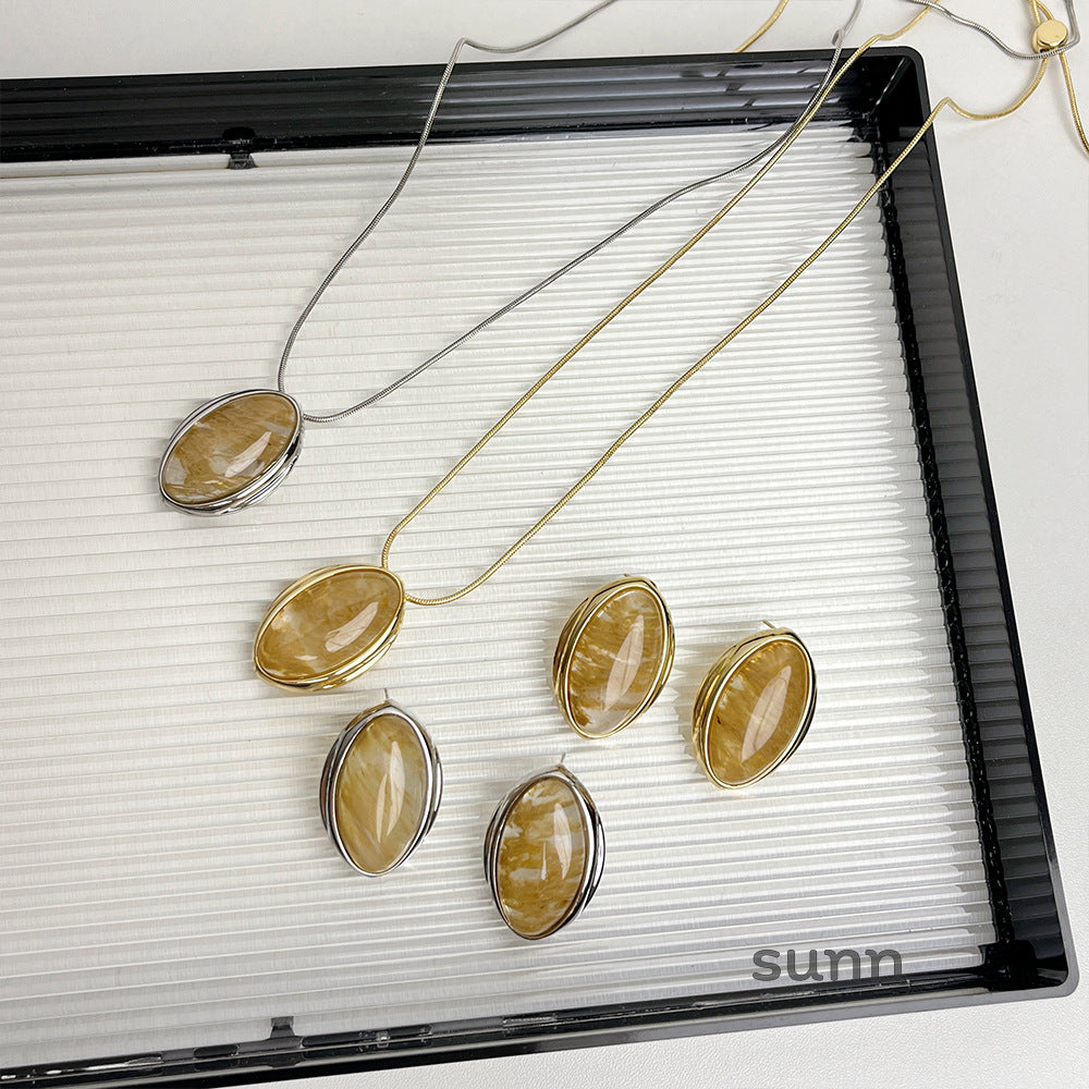 Lucile Oval Crystal Jewelry Set [YK4J3H3C]