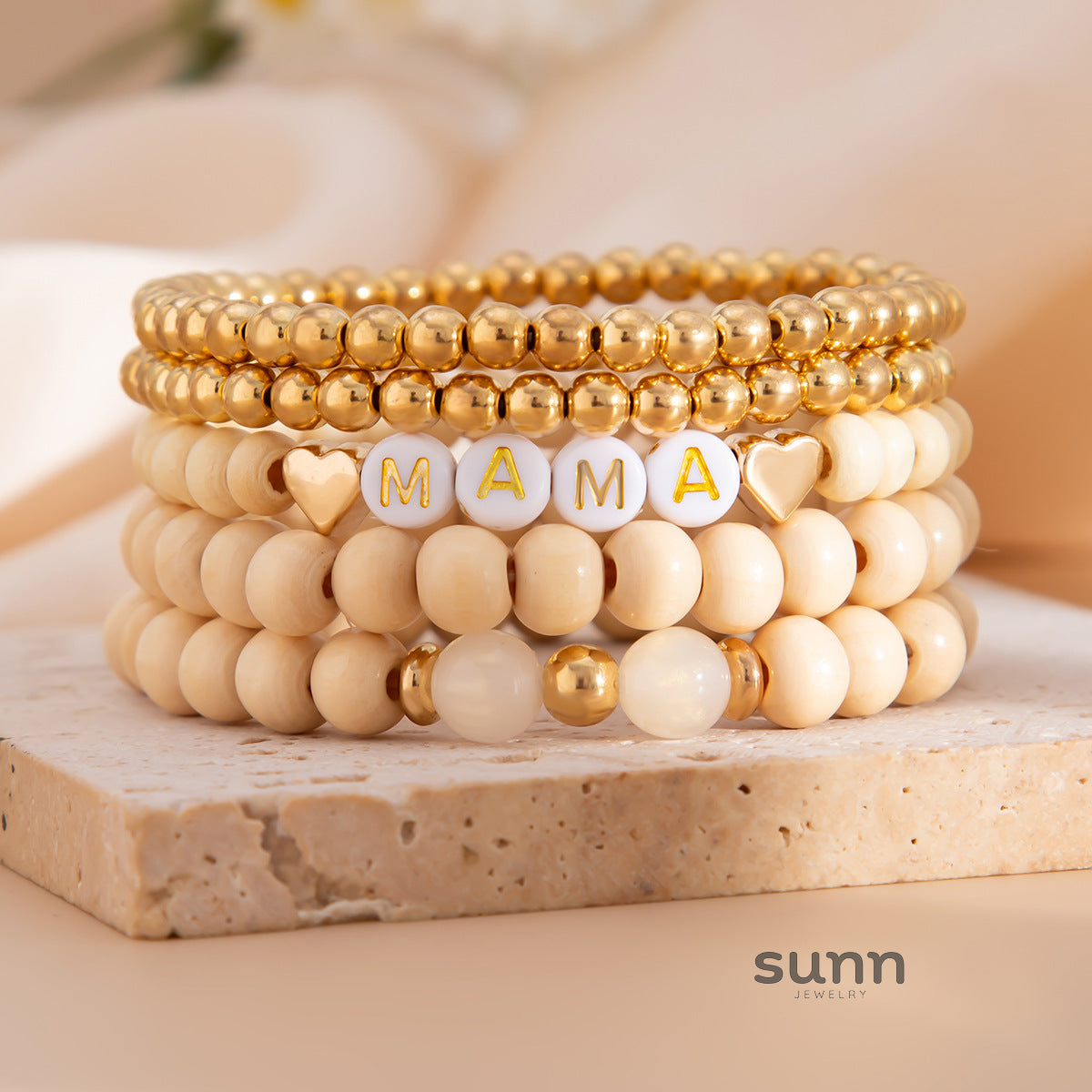 Lujain Bohemian Stacked Bracelets [SRB1VD7K]