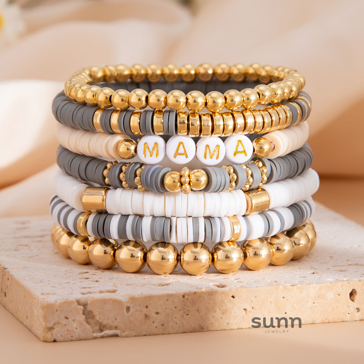 Lujain Bohemian Stacked Bracelets [BFG5A2BV]