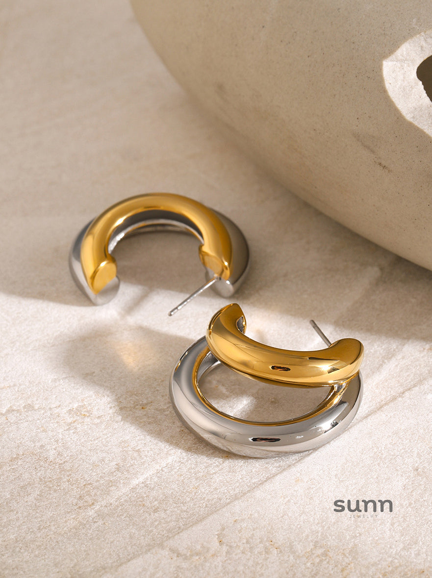 Lumen C-Shaped Hoop Earrings [SCO0T8IW]