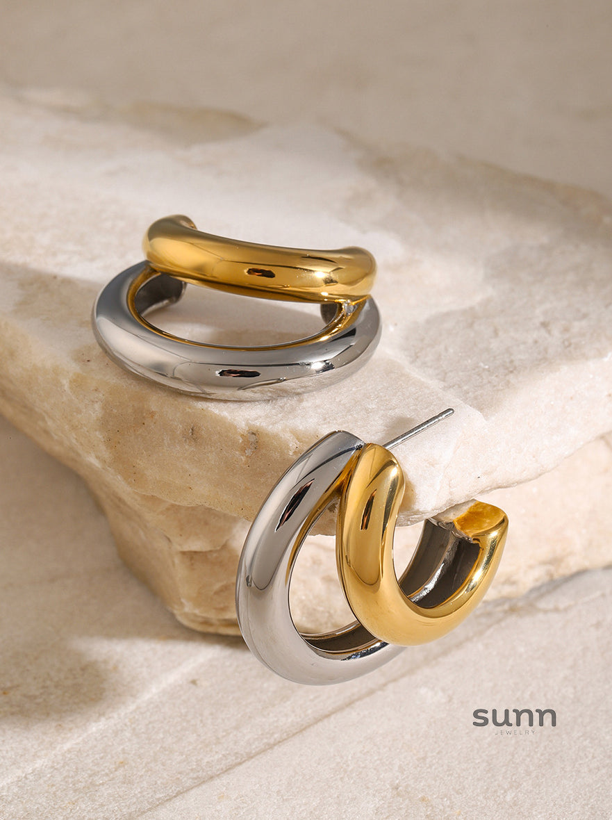 Lumen C-Shaped Hoop Earrings [UUJV6VR3]