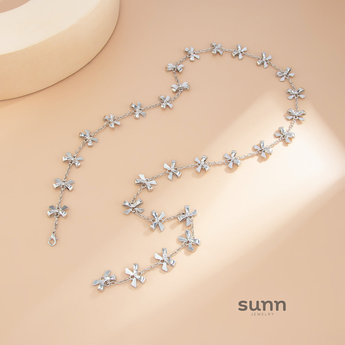 Lunabelle Bow Y-Chain Necklace [3JXK8D7K]