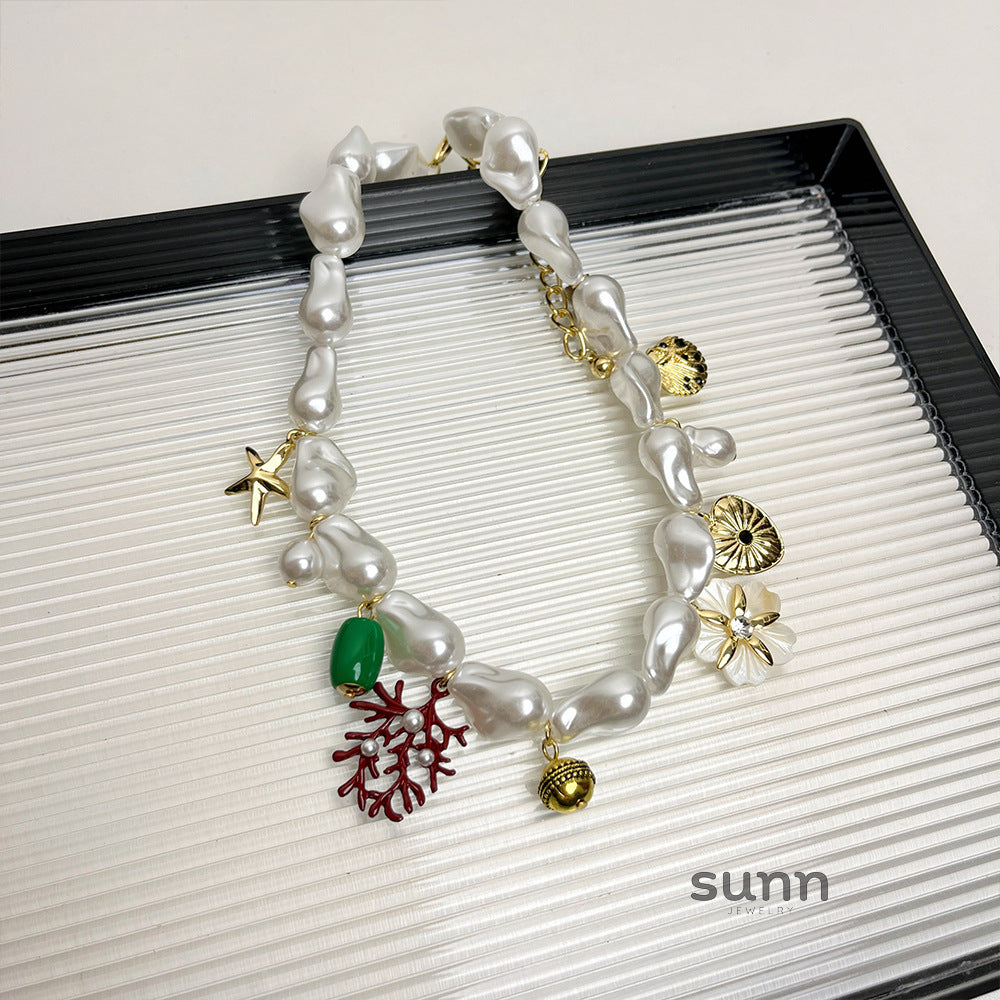 Lundyn Coral Pearl Necklace [STOUPV1C]