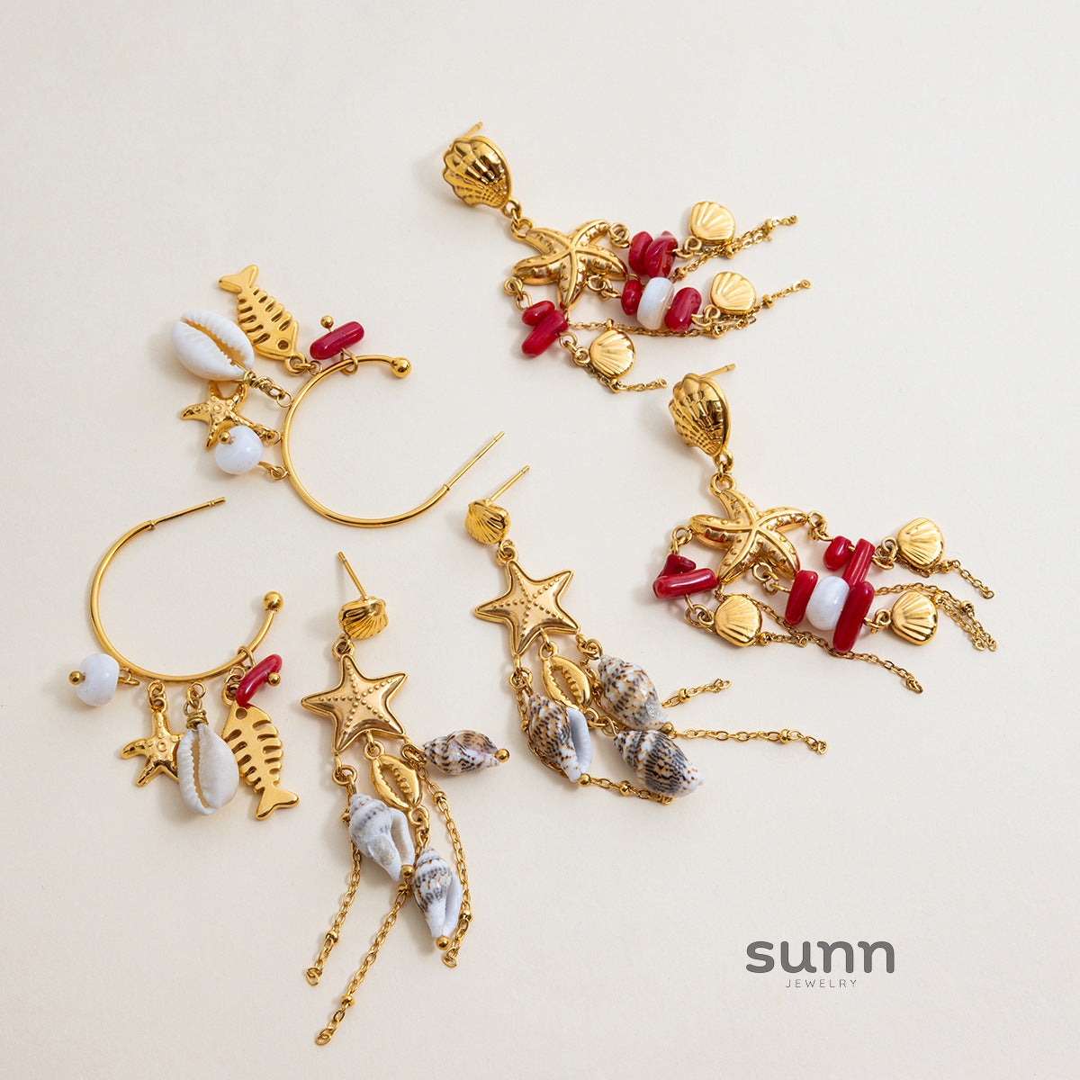 Lundyn Sculpted Conch Earrings [4ERNMSJJ]