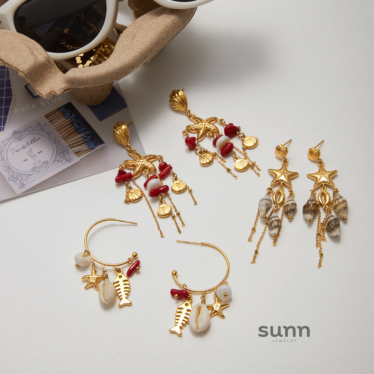 Lundyn Sculpted Conch Earrings [BM7JSEPC]