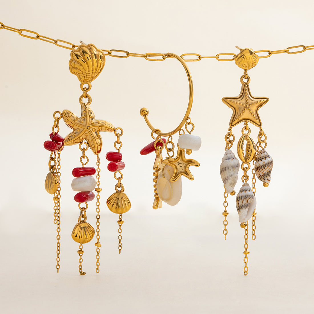 Lundyn Sculpted Conch Earrings [OR54FAUQ]