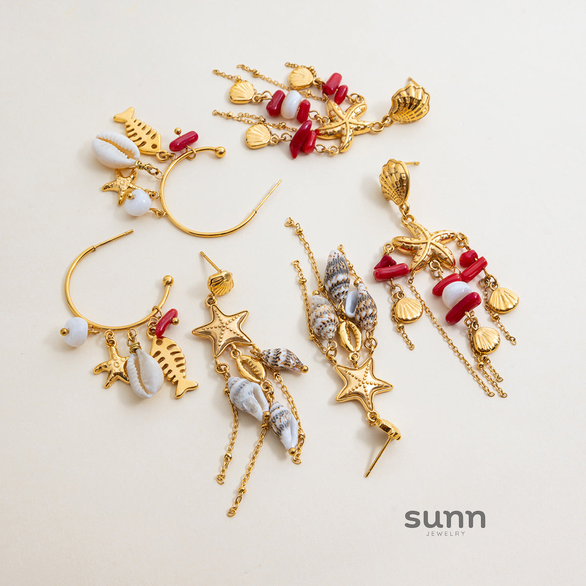 Lundyn Sculpted Conch Earrings [NG8W2SDE]