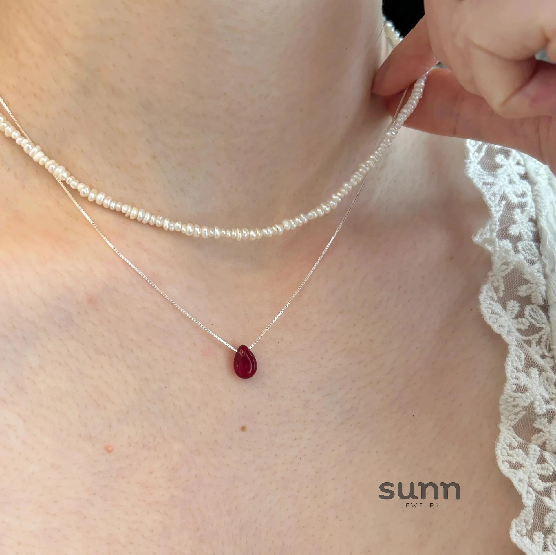 Lundyn Sterling Teardrop Necklace
