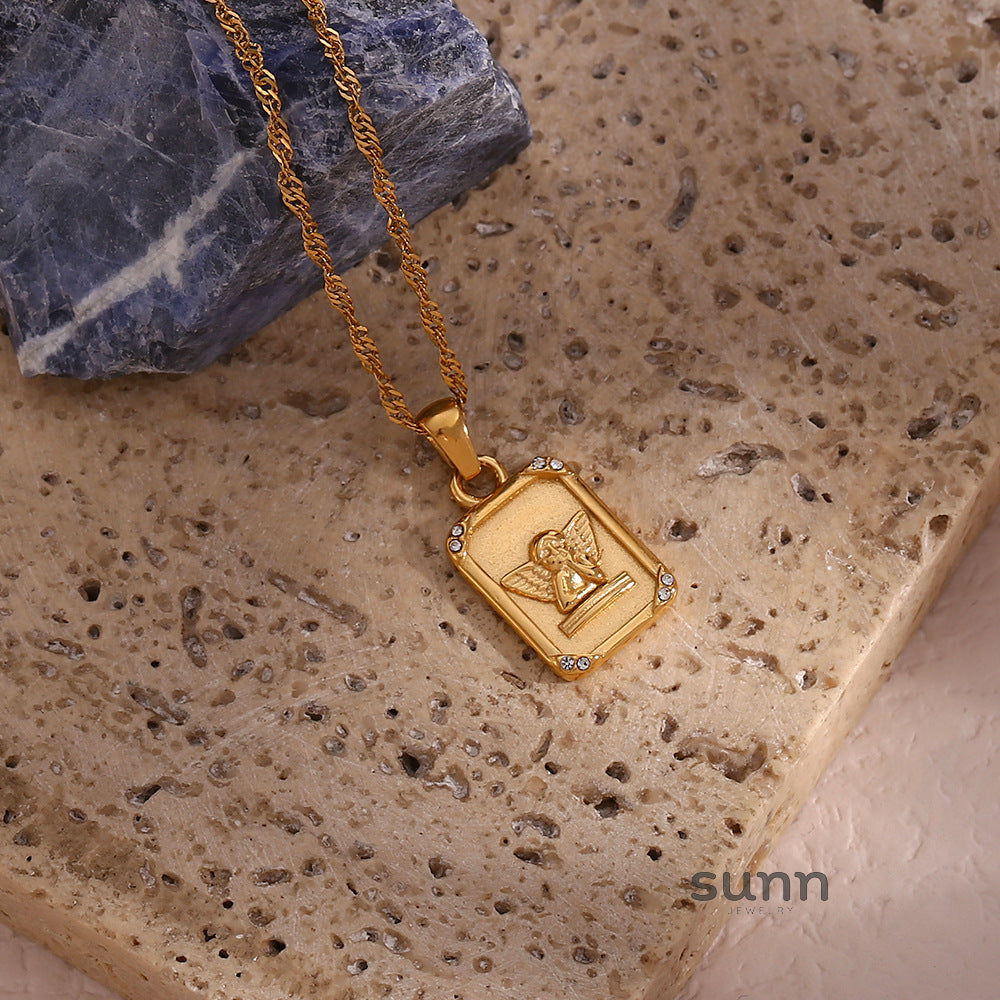 Lupita Angel Zircon Necklace [TNLP6SVZ]