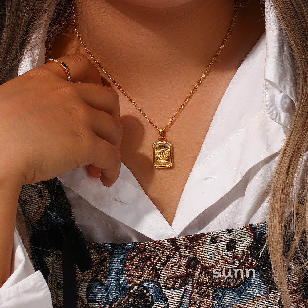 Lupita Angel Zircon Necklace [I8LFYNHH]
