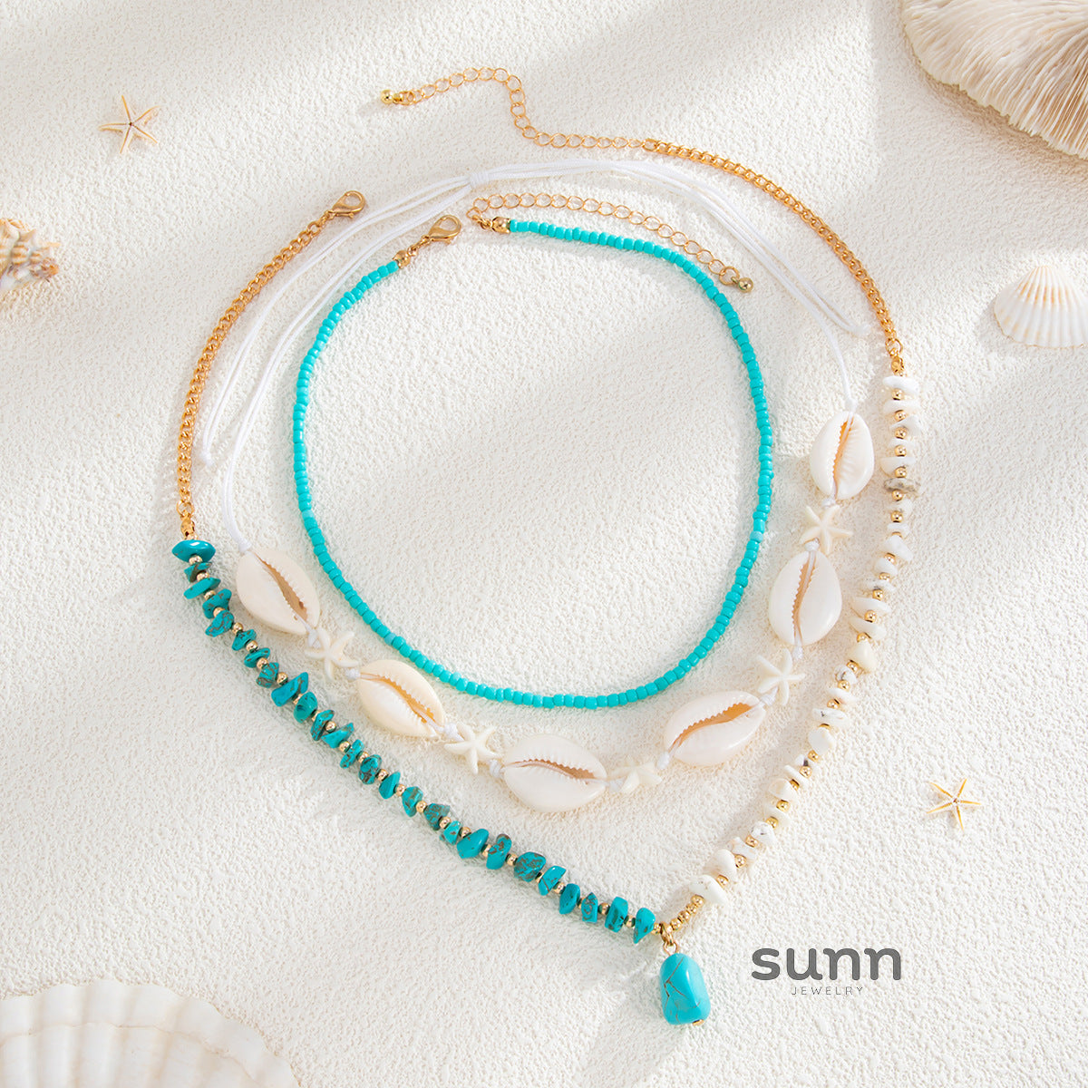 Lyla Coastal Charm Layered Necklace [TVW35Q95]