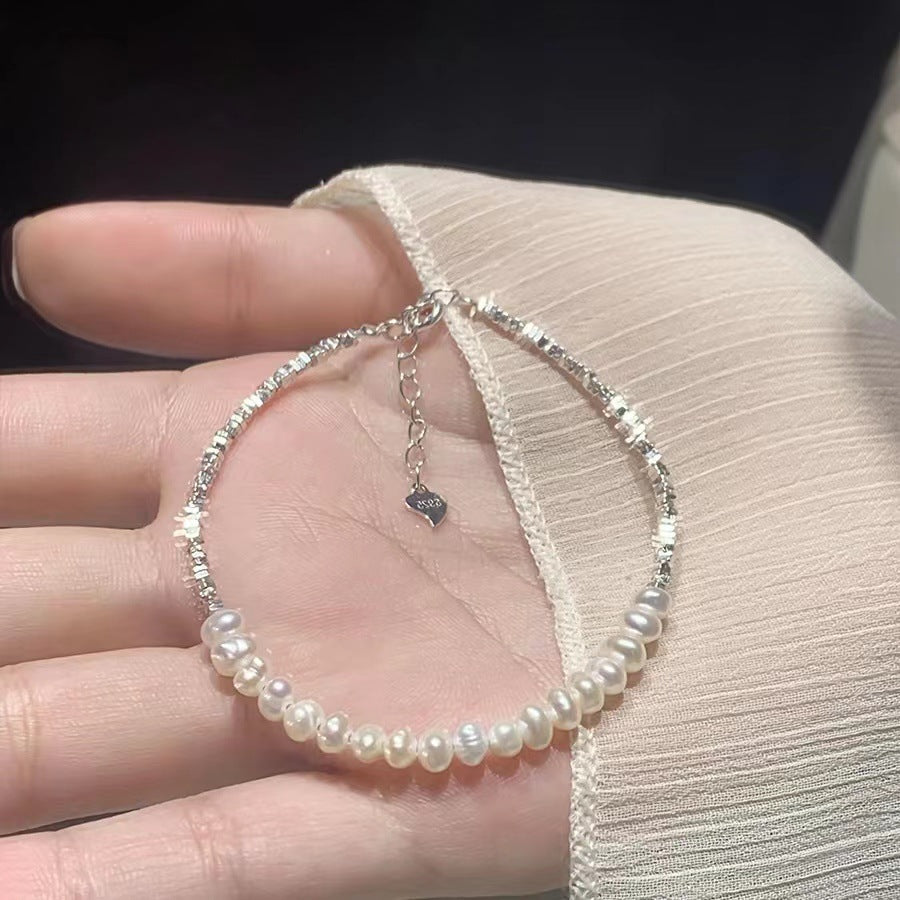 Lylah Broken Silver Pearl Bracelet [JSJ94SBH]