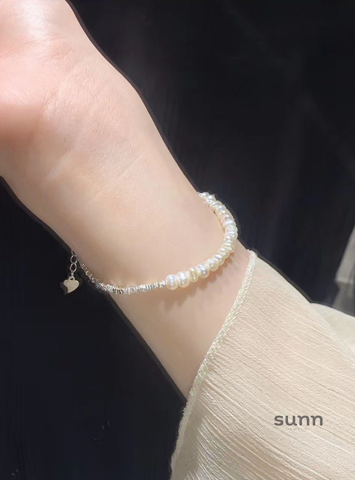 Lylah Broken Silver Pearl Bracelet [7KTKWGU0]