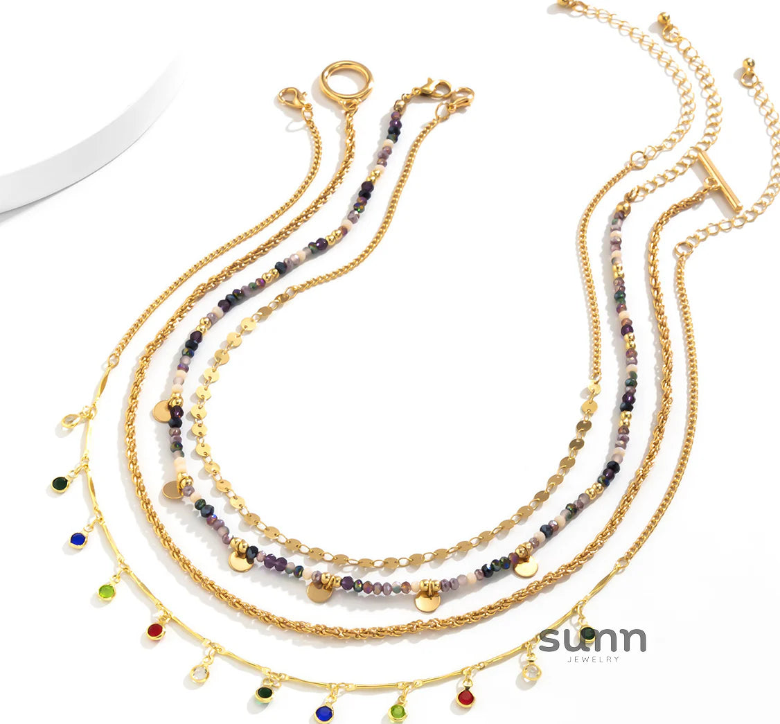 Lyliana Rhinestone Layered Necklace