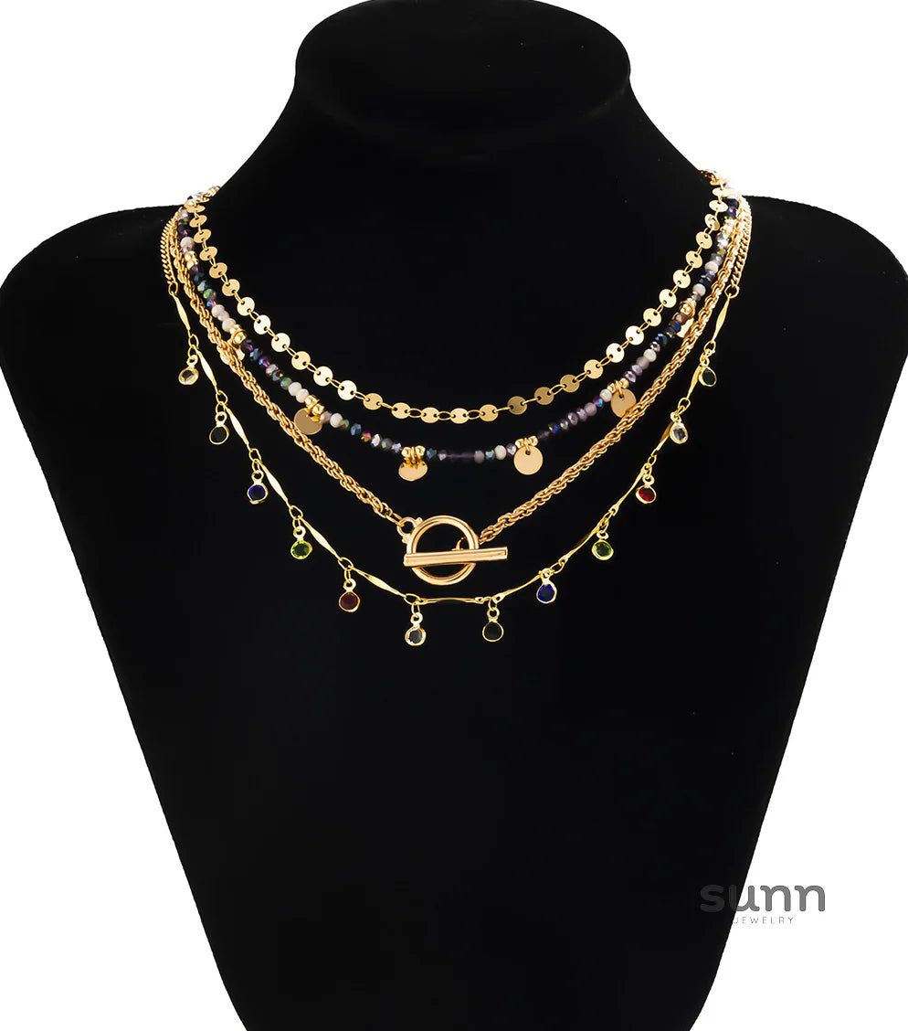 Lyliana Rhinestone Layered Necklace