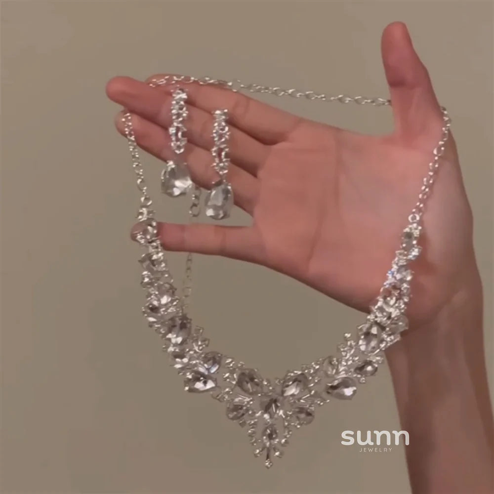 Lyliana Teardrop Zircon Necklace Set