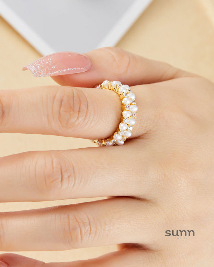 Lynley Sparkling Pearl Ring [CWPW4SLU]