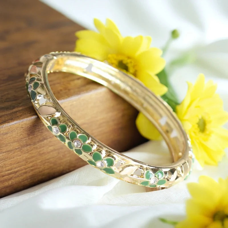 Lynn Floral Enamel Bangle