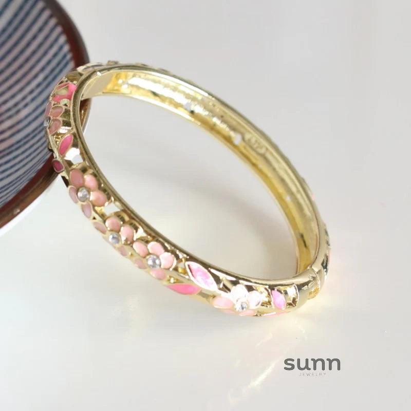 Lynn Floral Enamel Bangle