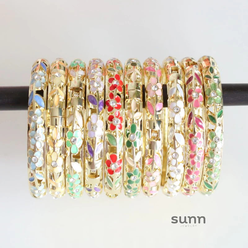 Lynn Floral Enamel Bangle