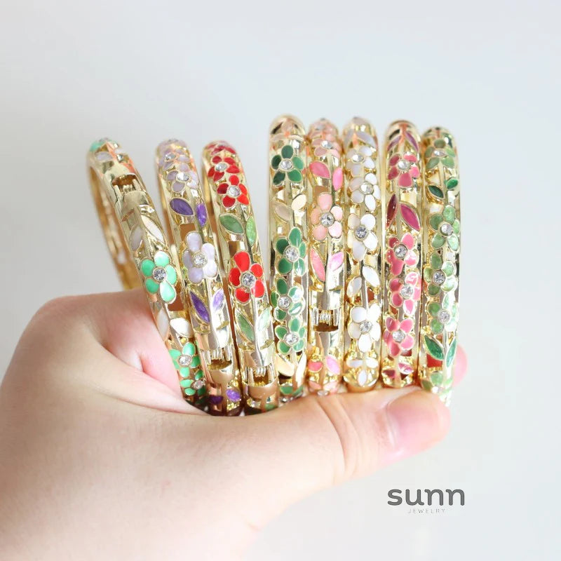 Lynn Floral Enamel Bangle