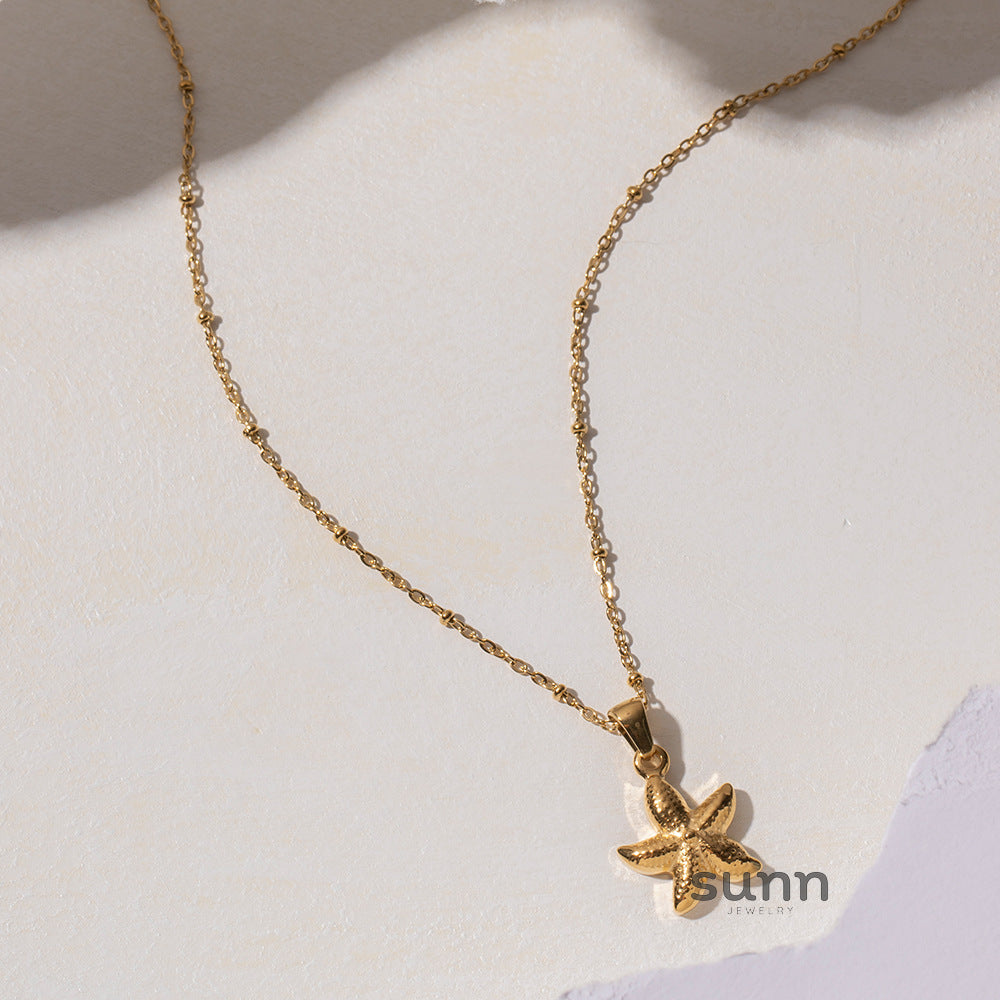 Lynn Layered Starfish Necklace [LF3BW2BR]