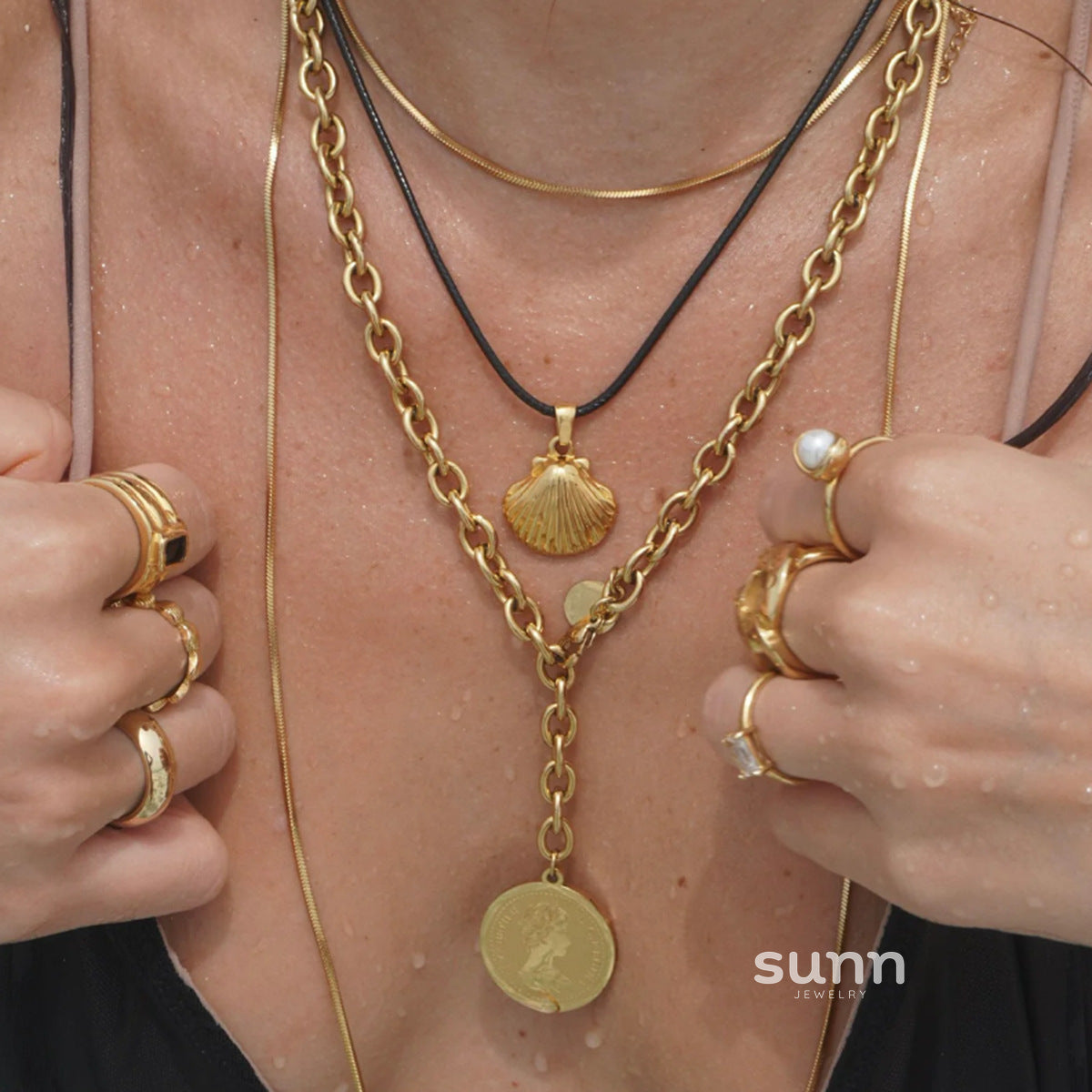 Lynn Layered Starfish Necklace [C6NBQL1A]