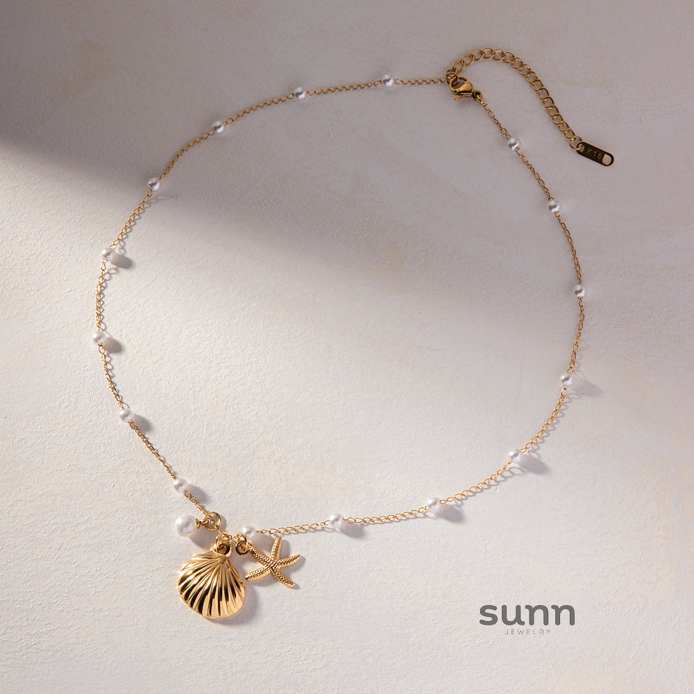 Lynn Layered Starfish Necklace [E0MSSXES]