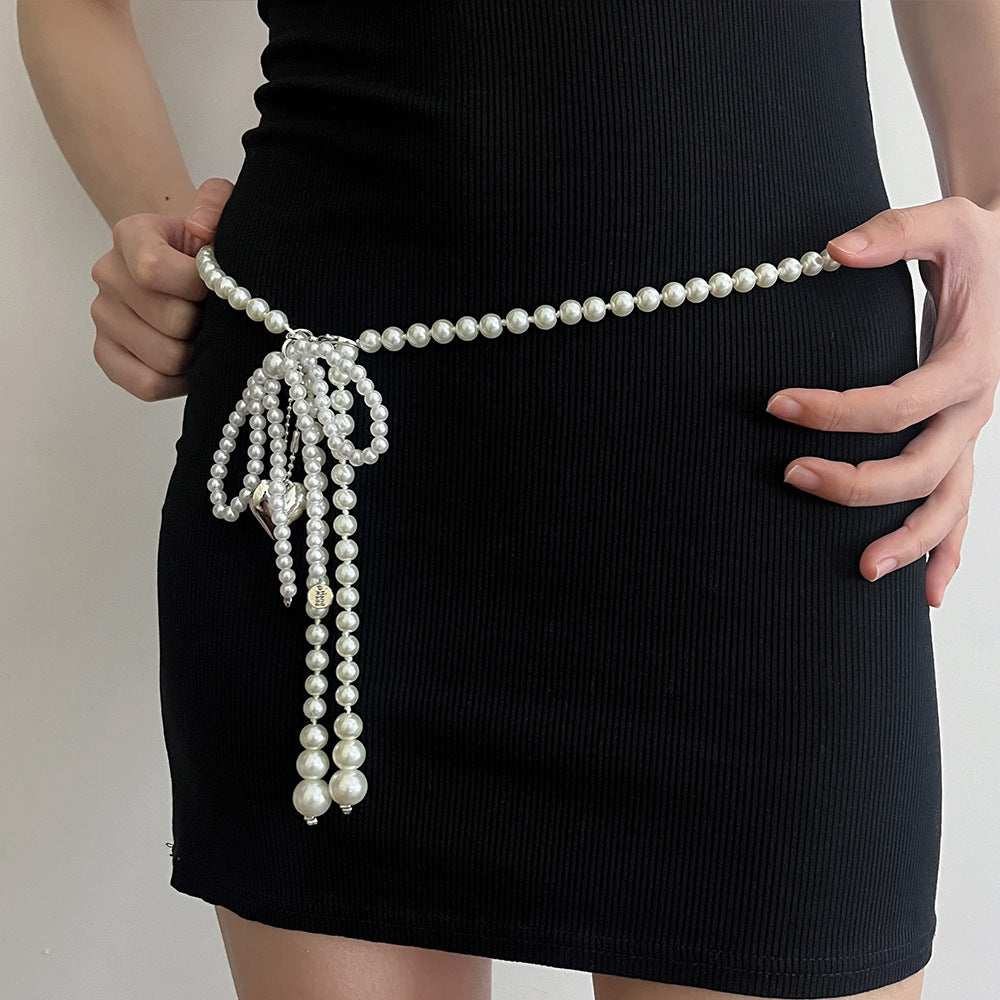 Lynnox Pearl Tassel Waist Chain [UBG0VWIU]
