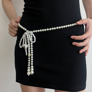 Lynnox Pearl Tassel Waist Chain [UBG0VWIU]