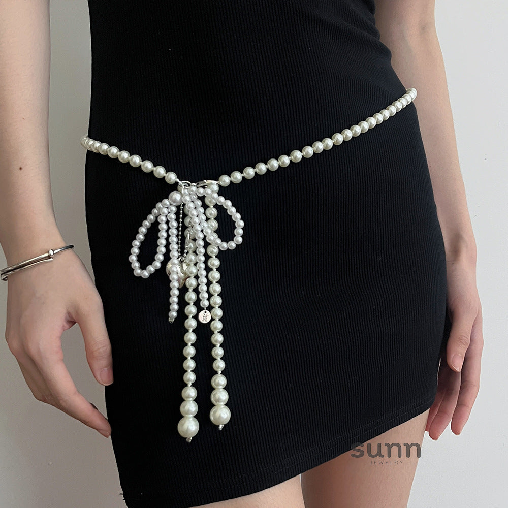 Lynnox Pearl Tassel Waist Chain [UBG0VWIU]