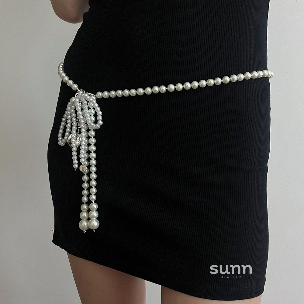 Lynnox Pearl Tassel Waist Chain [PCLSW7E4]
