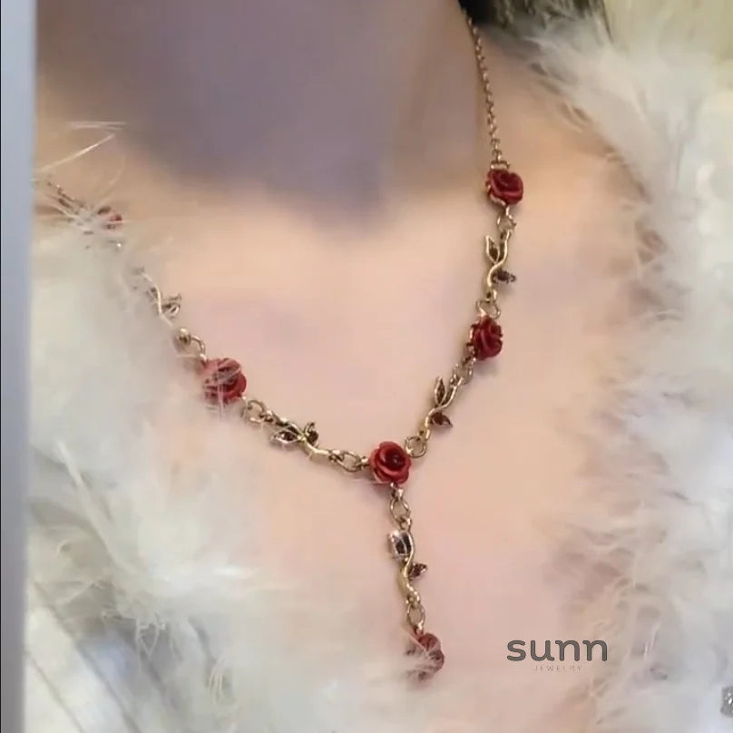 Lyriq Rose Tassel Necklace