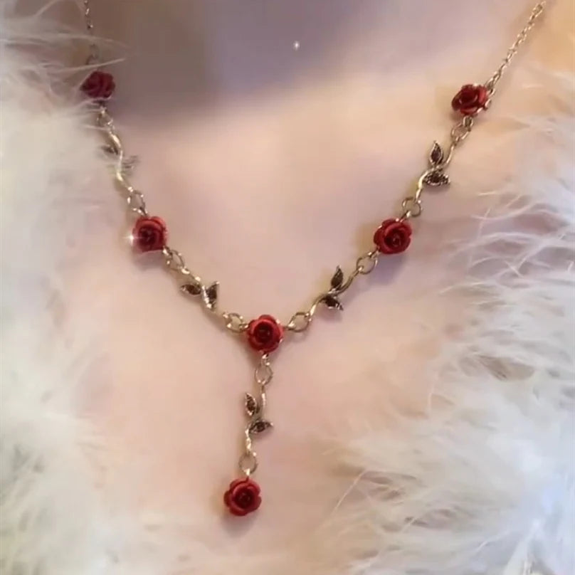 Lyriq Rose Tassel Necklace